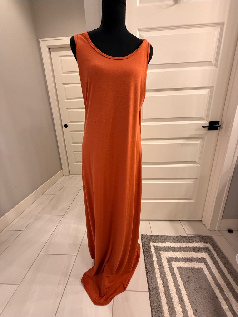 Sleeveless Maxi Dress in Burnt Orange